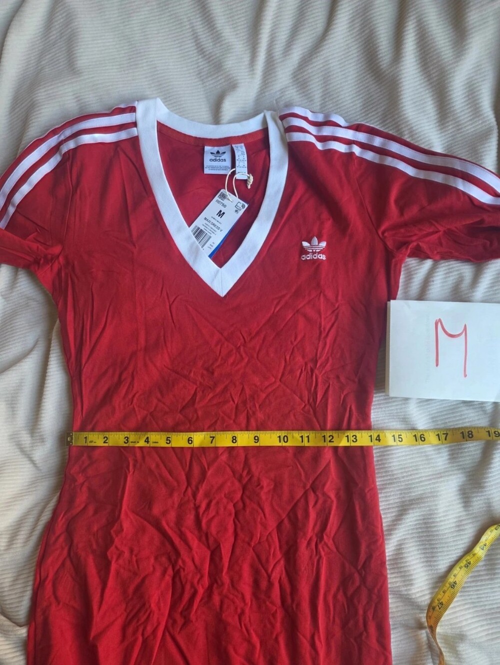 Adidas Maxi Dress red w/ tri-stripes BNWT!!! - Picture 10 of 16